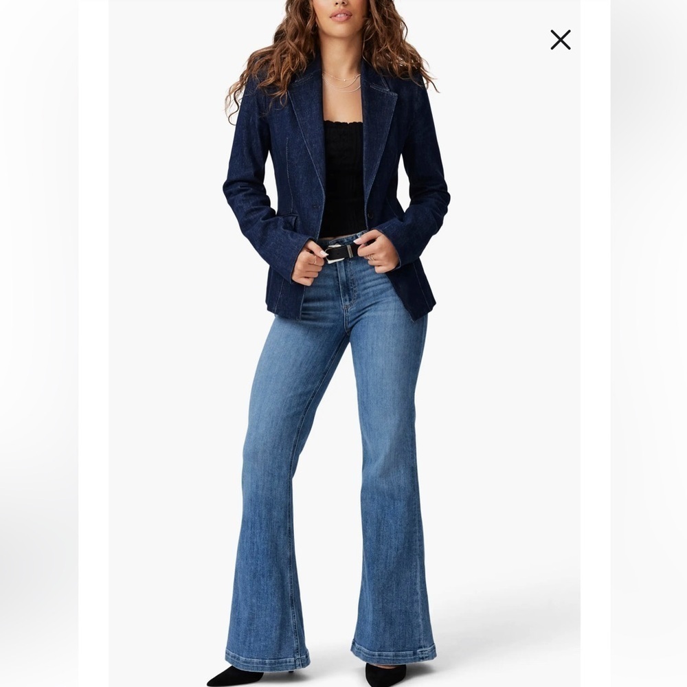 Paige Genevieve Modern High Rise Flare Jeans Size 34 Perspective - Picture 14 of 14